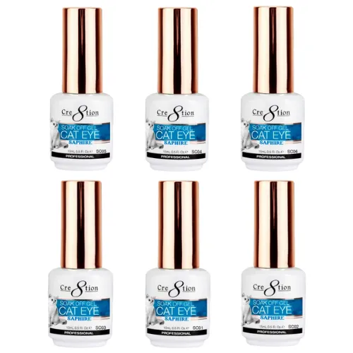 Cre8tion Saphire Cat Eye Gel Collection - 6 Colors