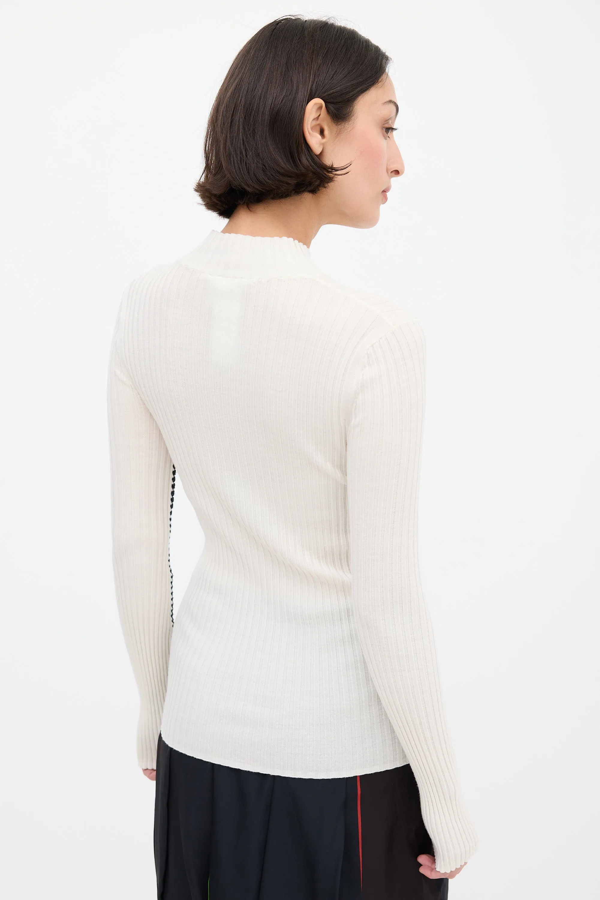 Cream & Multicolour Crochet Stripe Top
