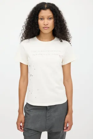 Cream Paint Splatter Script T-Shirt