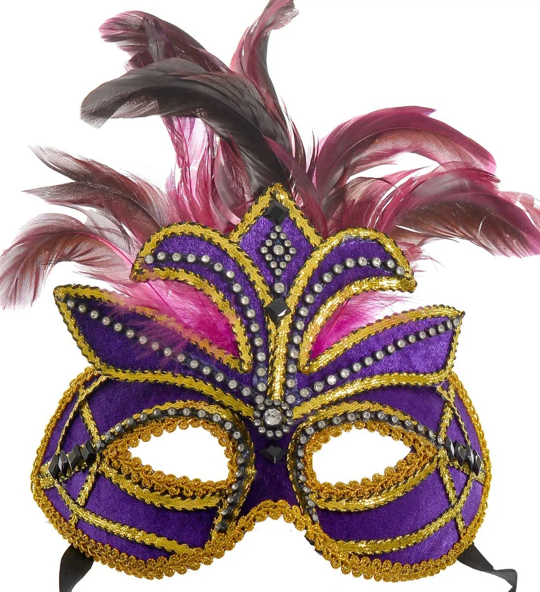 Deluxe Jewelled Purple Velvet Masquerade Mask