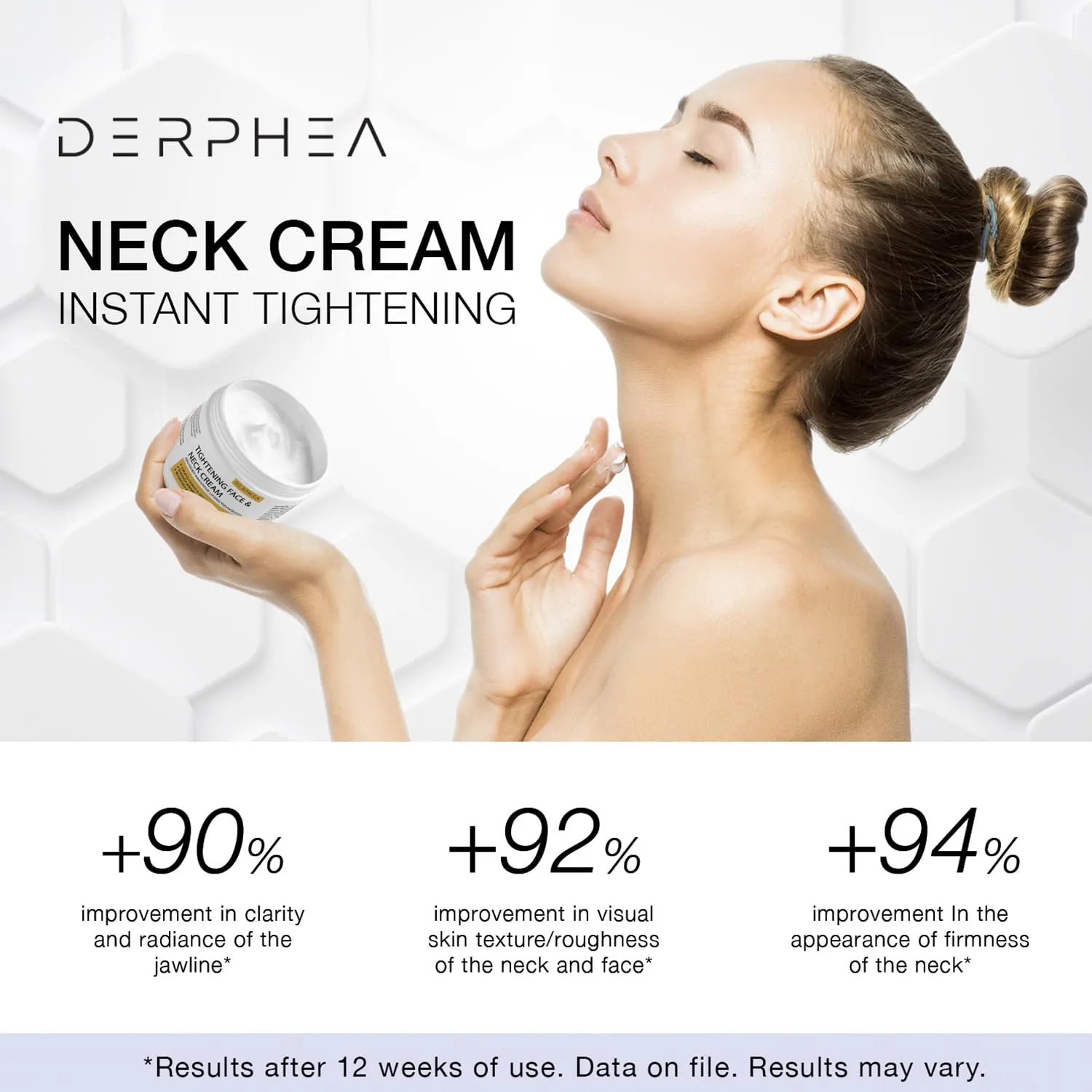 DERPHEA Neck Cream, Face & Neck Tightening Cream, Face Firming Cream, Skin Tightening Cream For Fine lines, Loose & Sagging Skin On Face, Neck, Decollete (3.4 Oz)