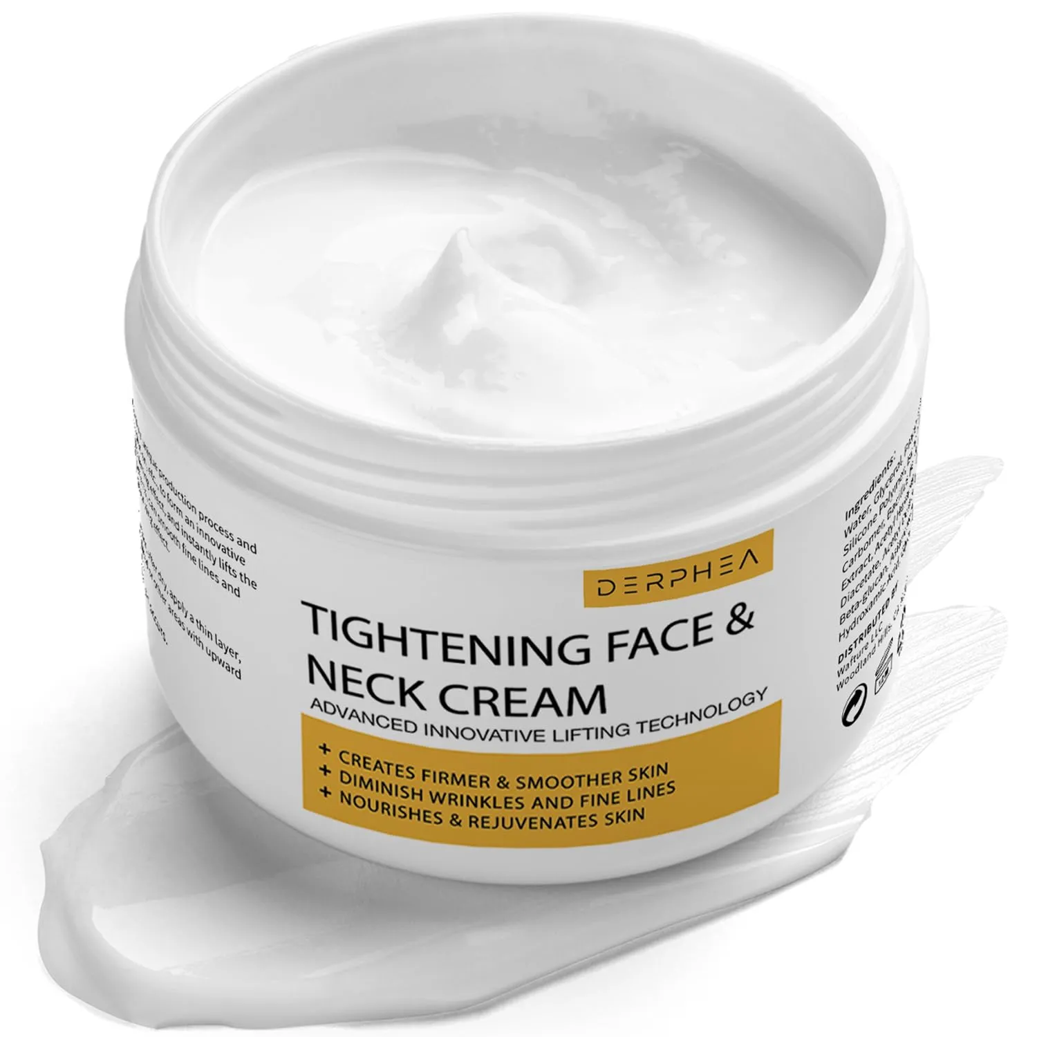 DERPHEA Neck Cream, Face & Neck Tightening Cream, Face Firming Cream, Skin Tightening Cream For Fine lines, Loose & Sagging Skin On Face, Neck, Decollete (3.4 Oz)