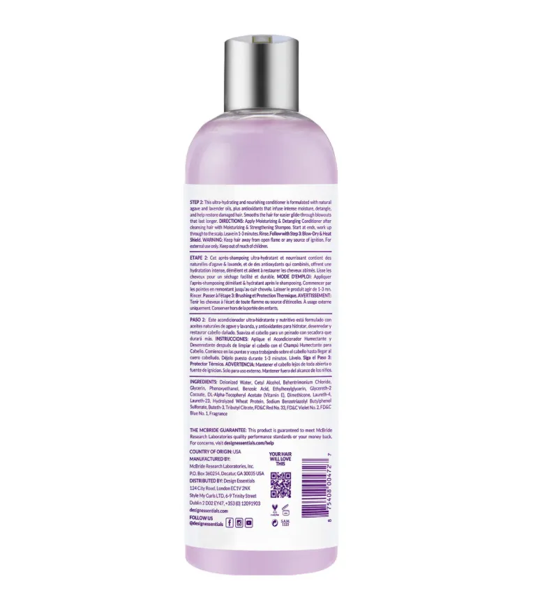 DESIGN ESSENTIALS AGAVE & LAVENDER MOISTURIZING & DETANGLING CONDITIONER