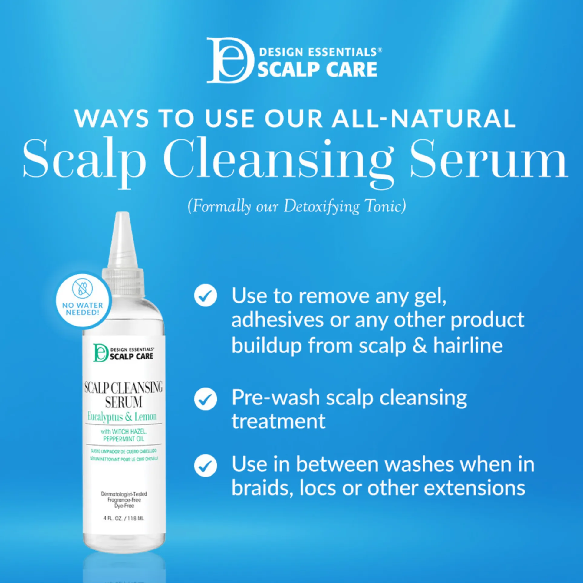 Design Essentials Scalp Care Detoxifying Tonic/Scalp Cleansing Serum 4oz