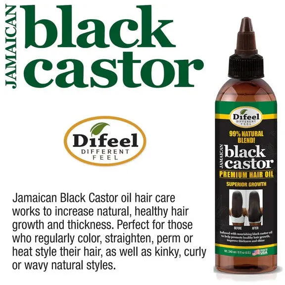 Difeel: 99% Natural Blend Jamaican Black Castor Hair Oil 8oz