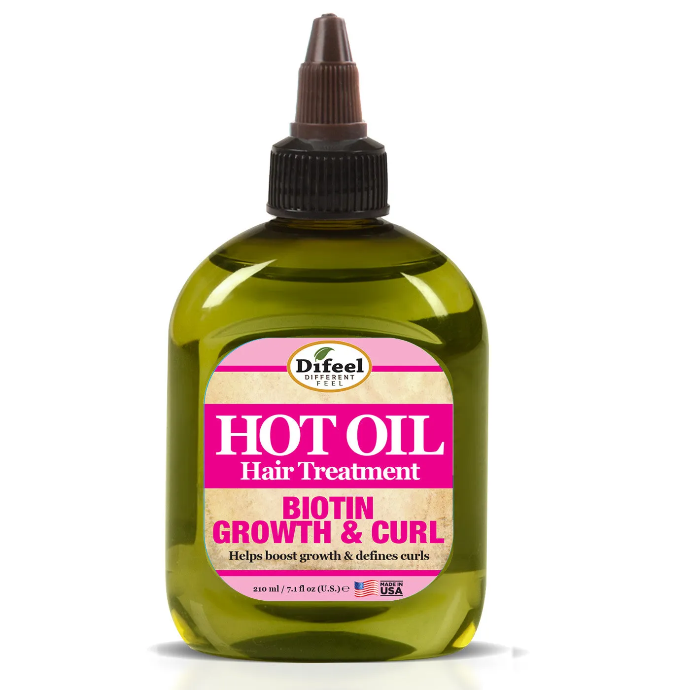 Difeel Biotin Growth & Curl Hot Oil Treatment 7.1 oz. - Deluxe 2-PC Gift Set