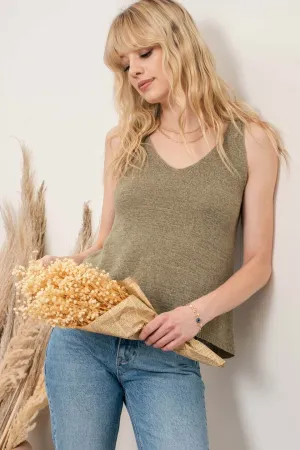 Drop A Line Tank - Olive