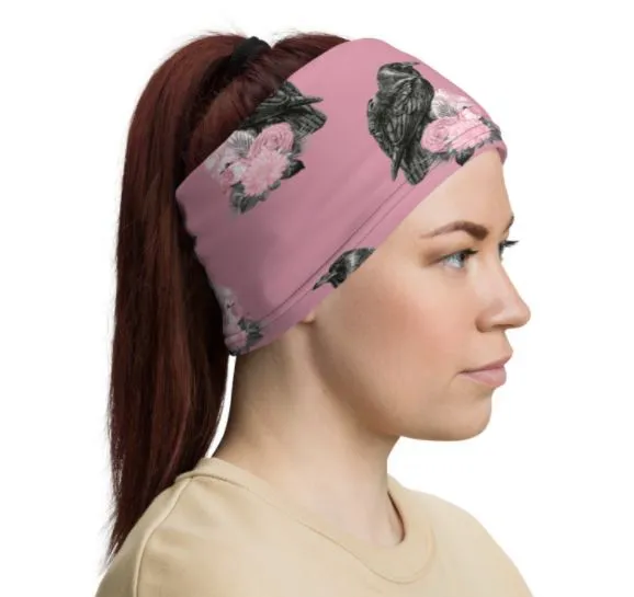 Dusty Pink Raven Neck Gaiter Mask