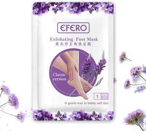 Efero 1pair Greatlizard Lavender Extract Exfoliating Foot Mask, Moisturising Softening Foot Mask, Foot Care Make Up