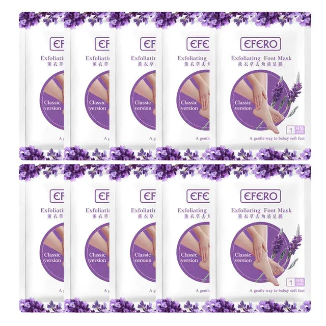 Efero 1pair Greatlizard Lavender Extract Exfoliating Foot Mask, Moisturising Softening Foot Mask, Foot Care Make Up