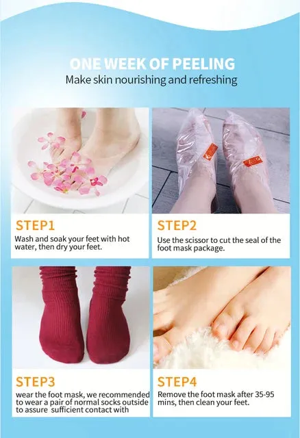 Efero 1pair Greatlizard Lavender Extract Exfoliating Foot Mask, Moisturising Softening Foot Mask, Foot Care Make Up
