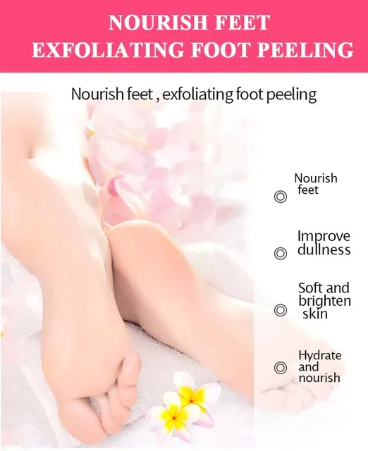 Efero 1pair Greatlizard Lavender Extract Exfoliating Foot Mask, Moisturising Softening Foot Mask, Foot Care Make Up