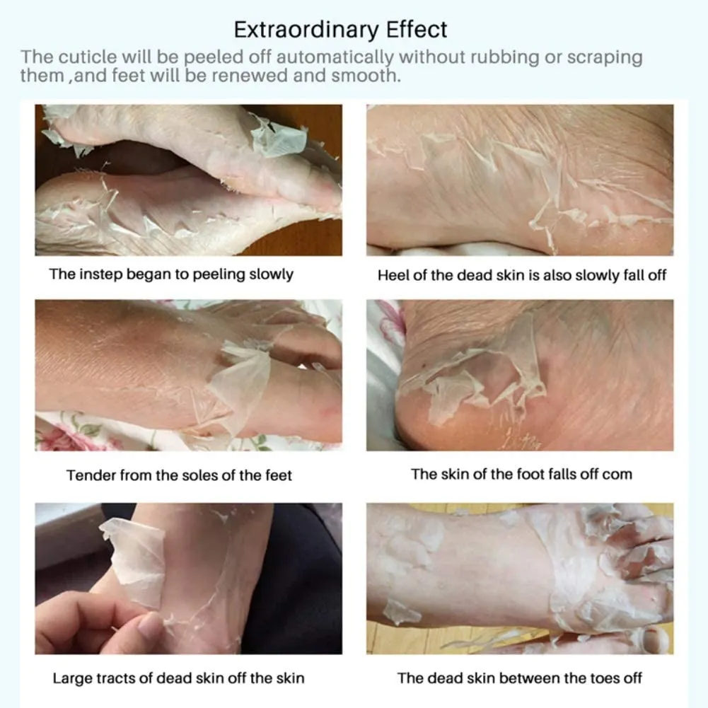 Efero 1pair Greatlizard Lavender Extract Exfoliating Foot Mask, Moisturising Softening Foot Mask, Foot Care Make Up