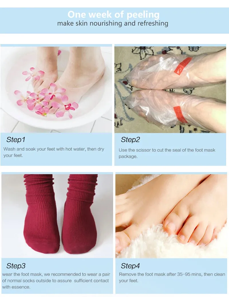 EFERO - Original 8pcs=4bag Exfoliating Foot Mask Socks for Pedicure Sosu Socks Peeling for Feet Care Beauty Foot Mask for Legs Foot Cream