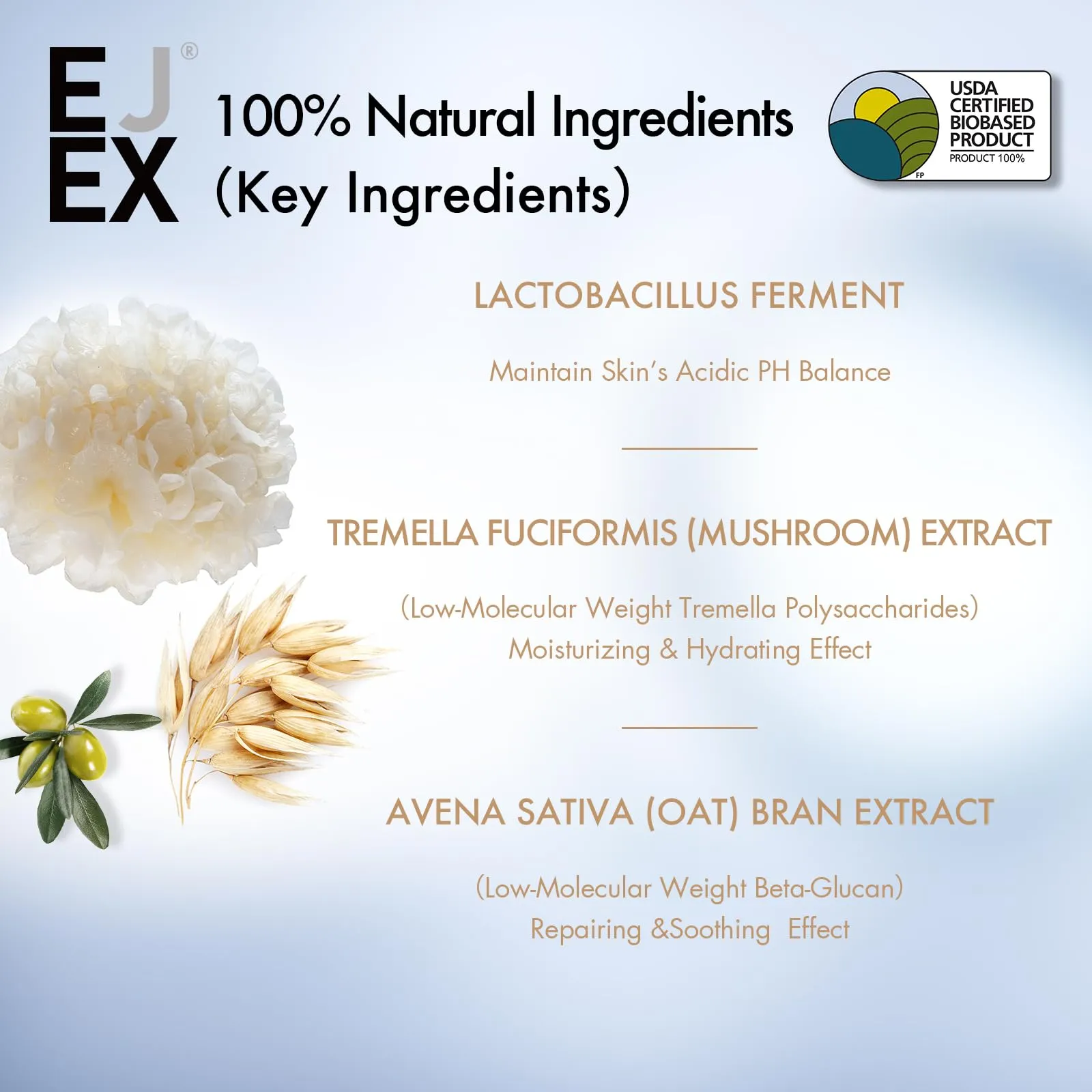 EJEX 100% Natural Fermented Face&Neck Mask,Hydrating Face Mask,Non-Irritating for Sensitive Skin,Preservative-Free,Fragrance-Free,0%Alochol,Soothing,Firming,Glowing,Taiwan Formula Mask,38g x 5ea