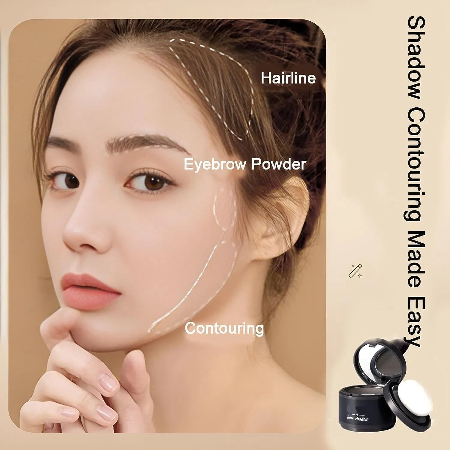Enhance Hairline Powder - Instantly Conceals Roots and Touch-Up (Dark Brown, Medium)