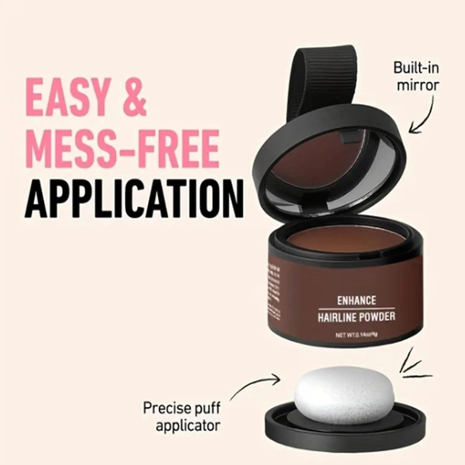 Enhance Hairline Powder - Instantly Conceals Roots and Touch-Up (Dark Brown, Medium)