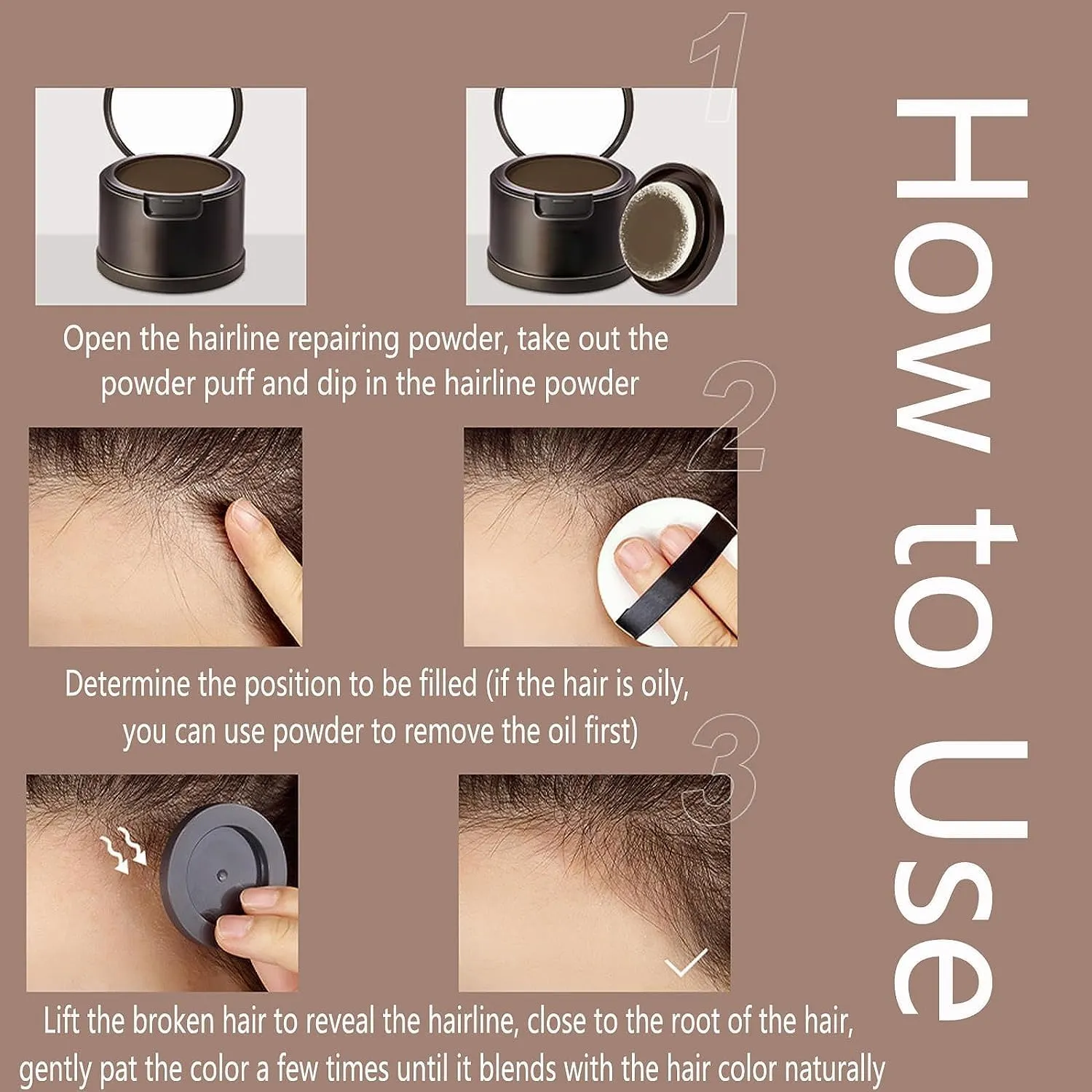 Enhance Hairline Powder - Instantly Conceals Roots and Touch-Up (Dark Brown, Medium)