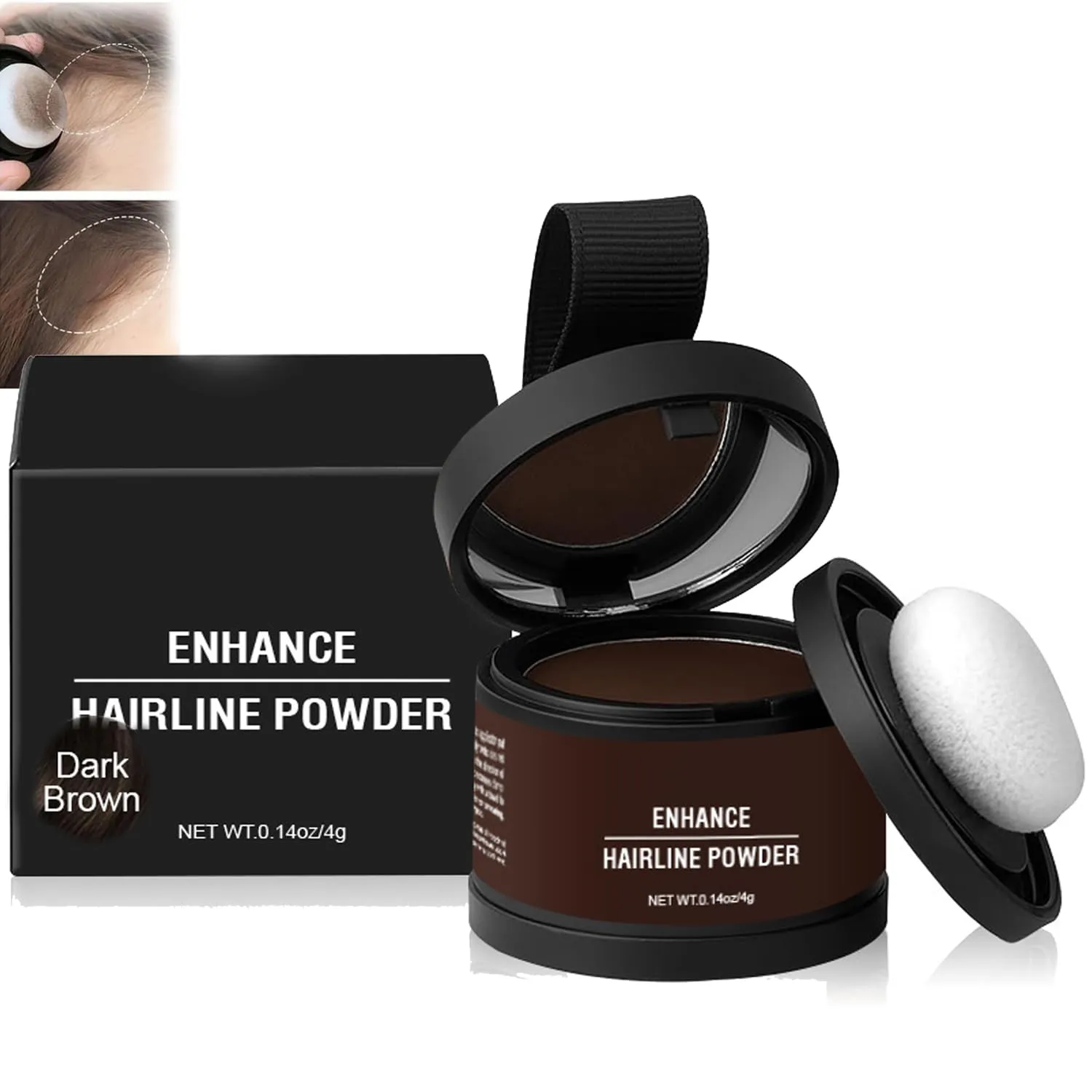 Enhance Hairline Powder - Instantly Conceals Roots and Touch-Up (Dark Brown, Medium)