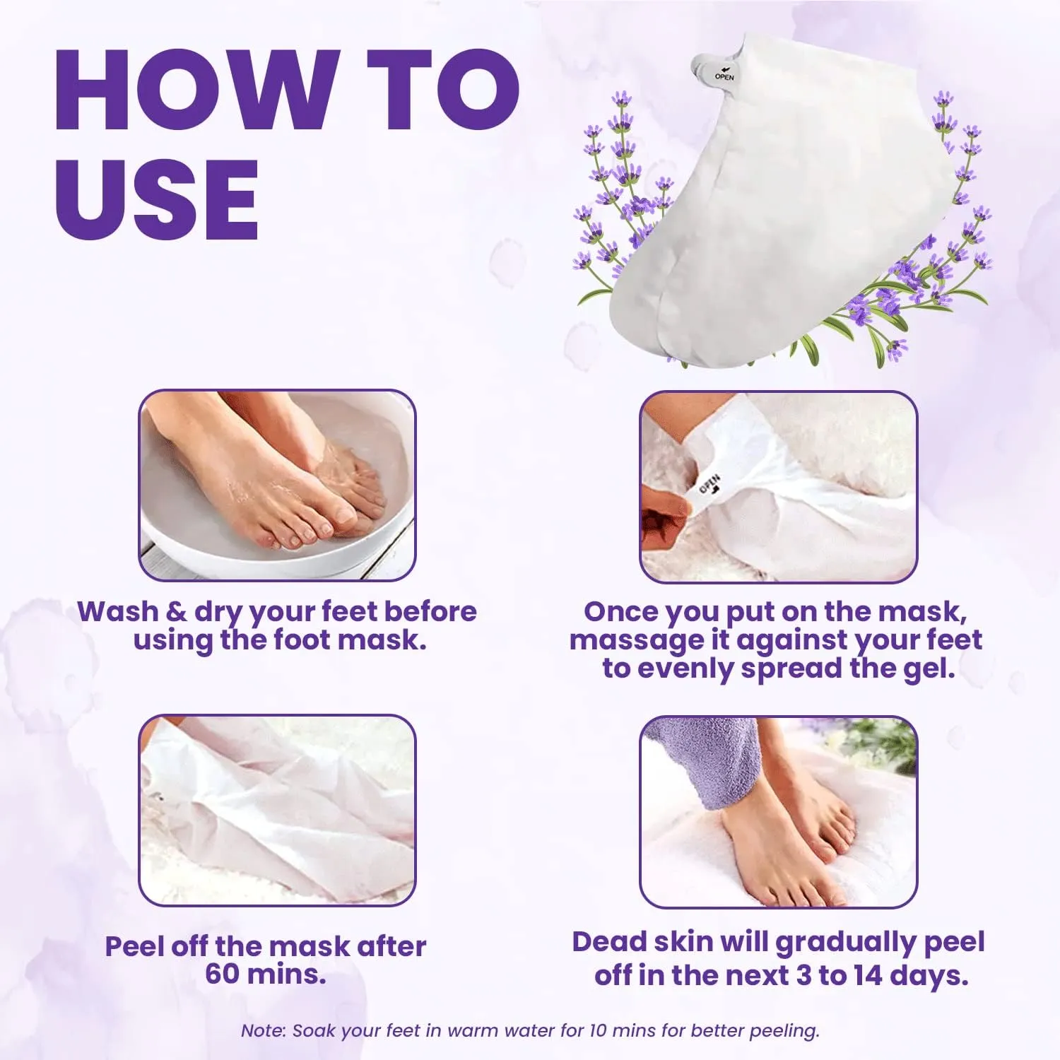 Exfoliating Foot Mask | Lavender | Pack of 2