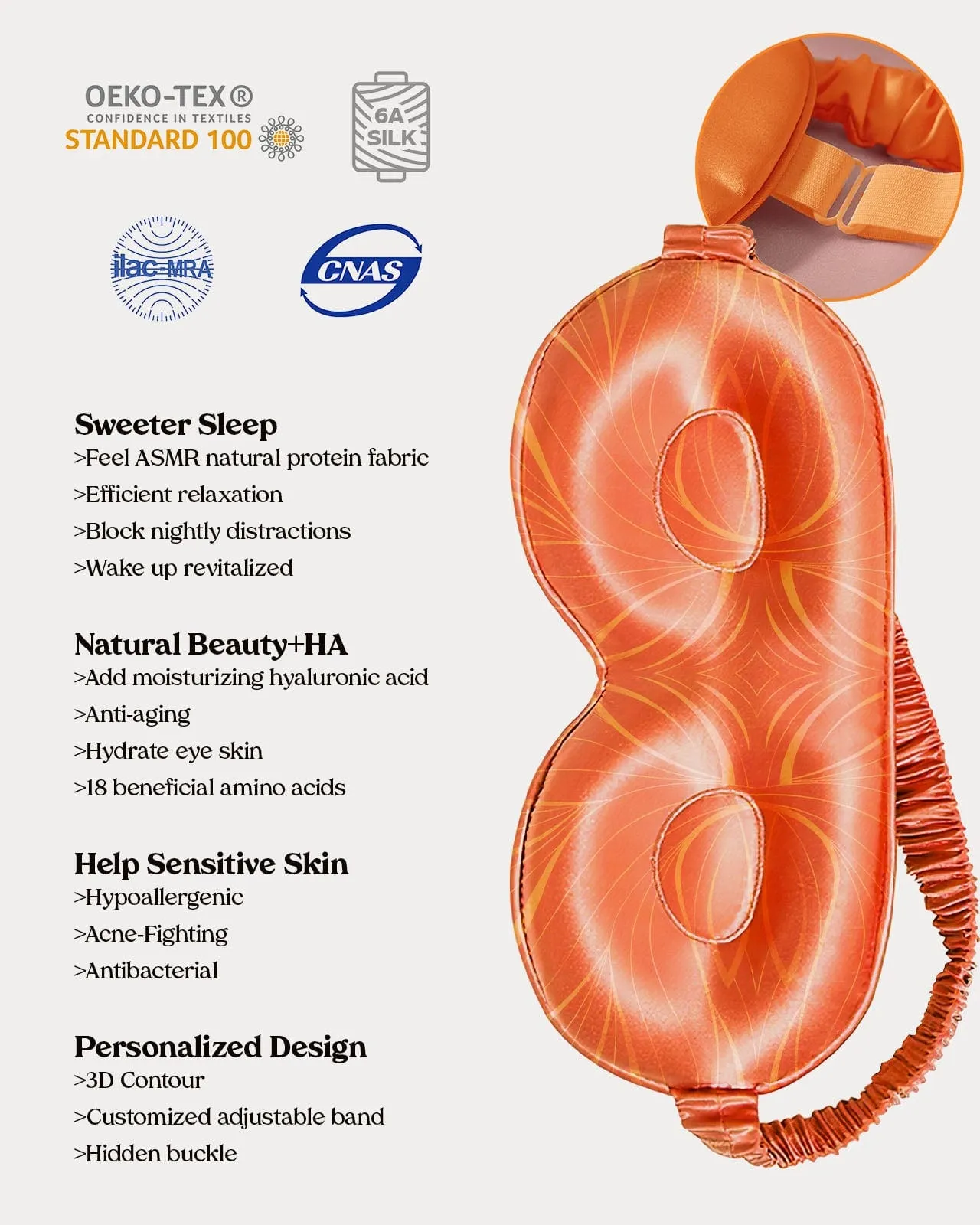 FEELITS Royal Mulberry Hyaluronic Acid-Infused Silk. Natural Beauty 3D Contour Eye Mask- Aurora Series