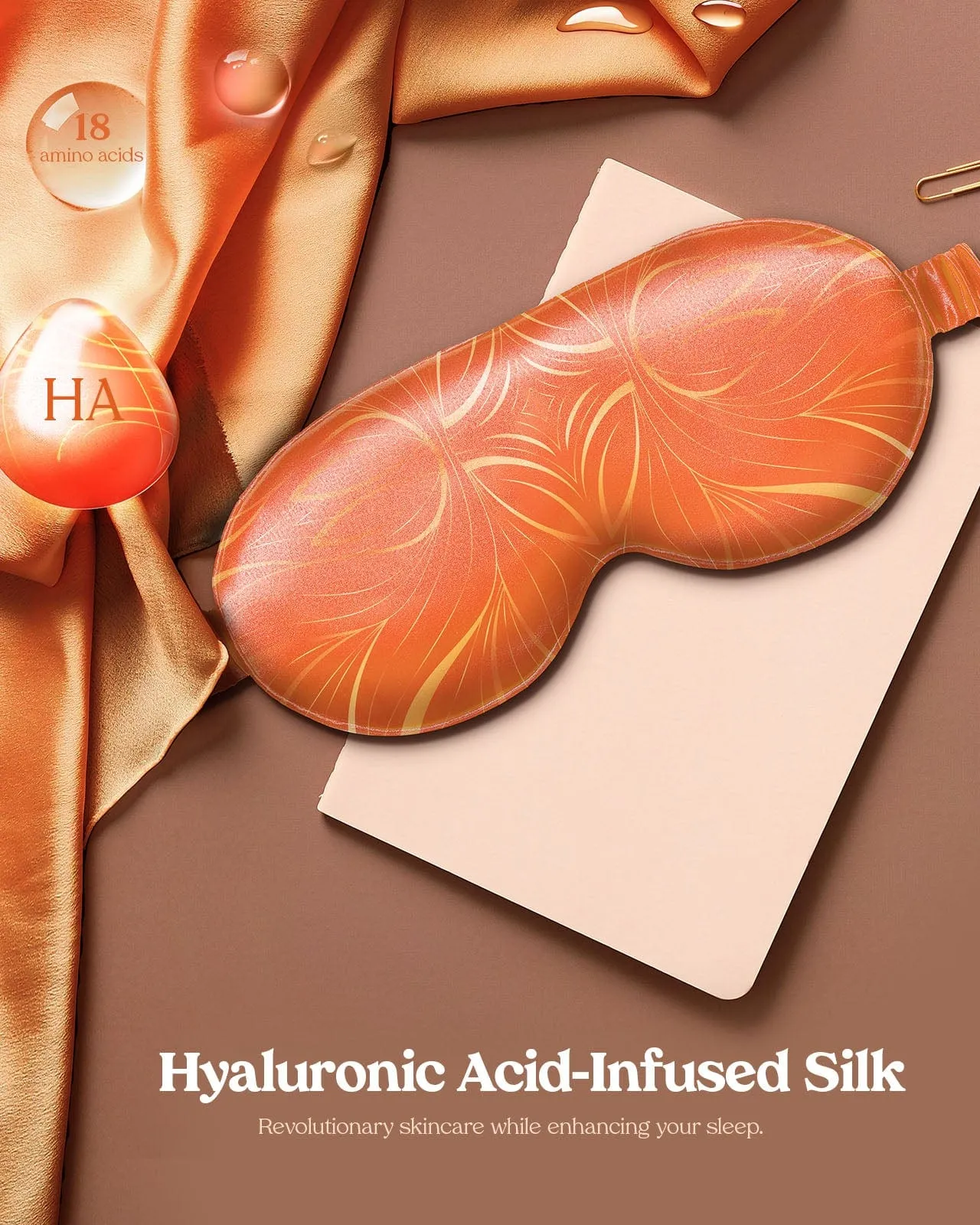 FEELITS Royal Mulberry Hyaluronic Acid-Infused Silk. Natural Beauty 3D Contour Eye Mask- Aurora Series