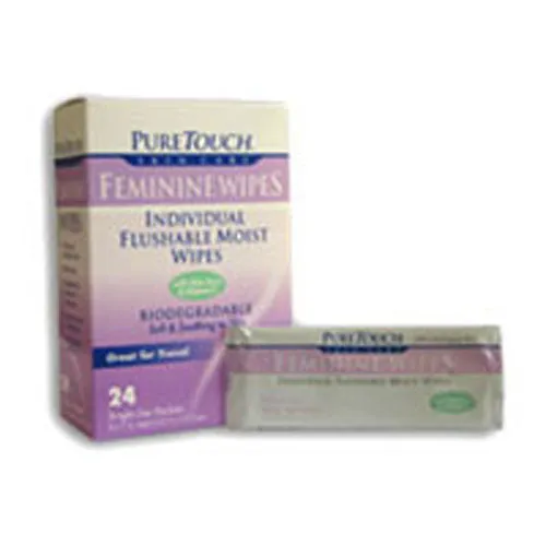Feminine Wipes Flushable 24 CT By Pure Touch Skin Care