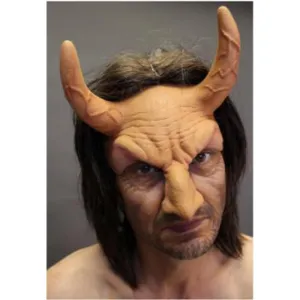 Flesh Devil Half Mask With Hair