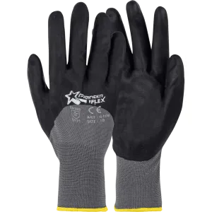 Flex 15 gauge grey nitrile PU lycra nylon gloves Abrasion-Lv3