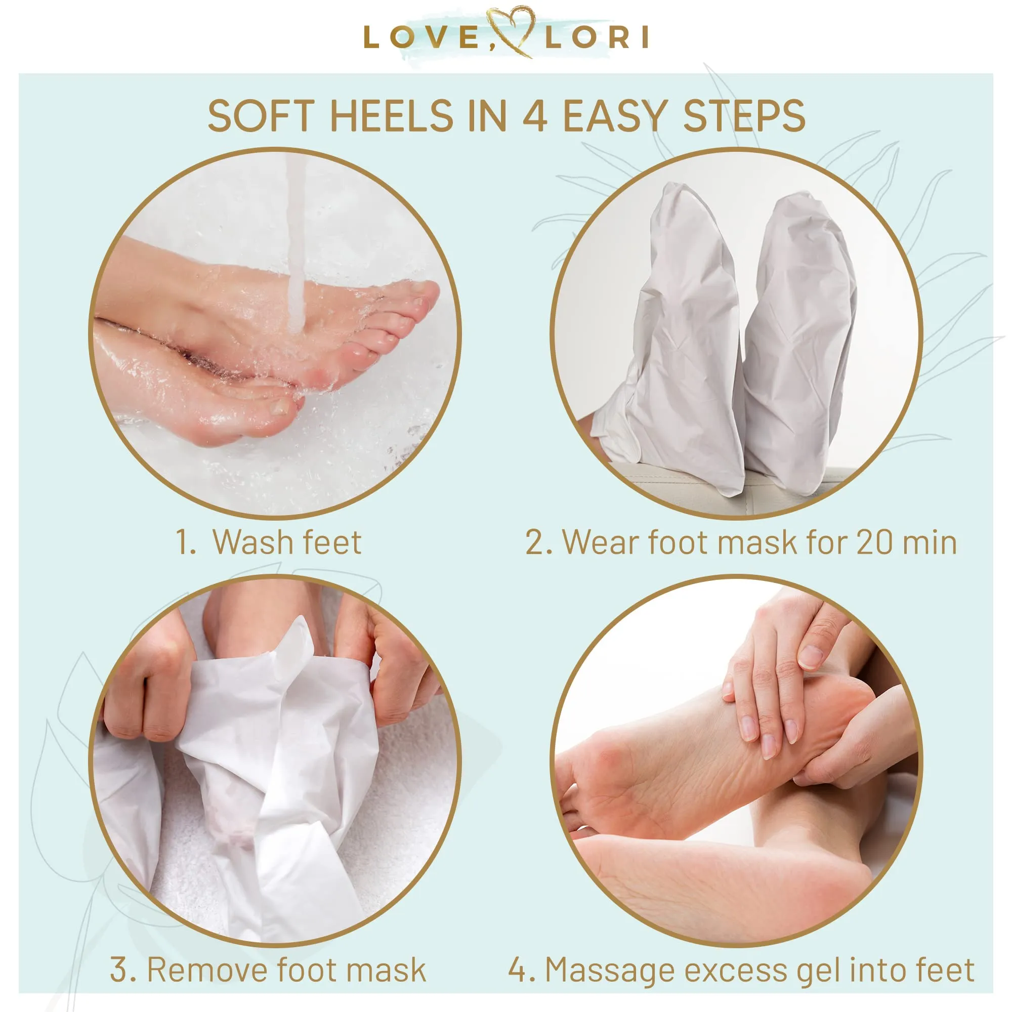 Foot Mask for Dry Cracked Feet (10 Pack) - Effective Care Spa Kit - Feet Peeling Moisturizers