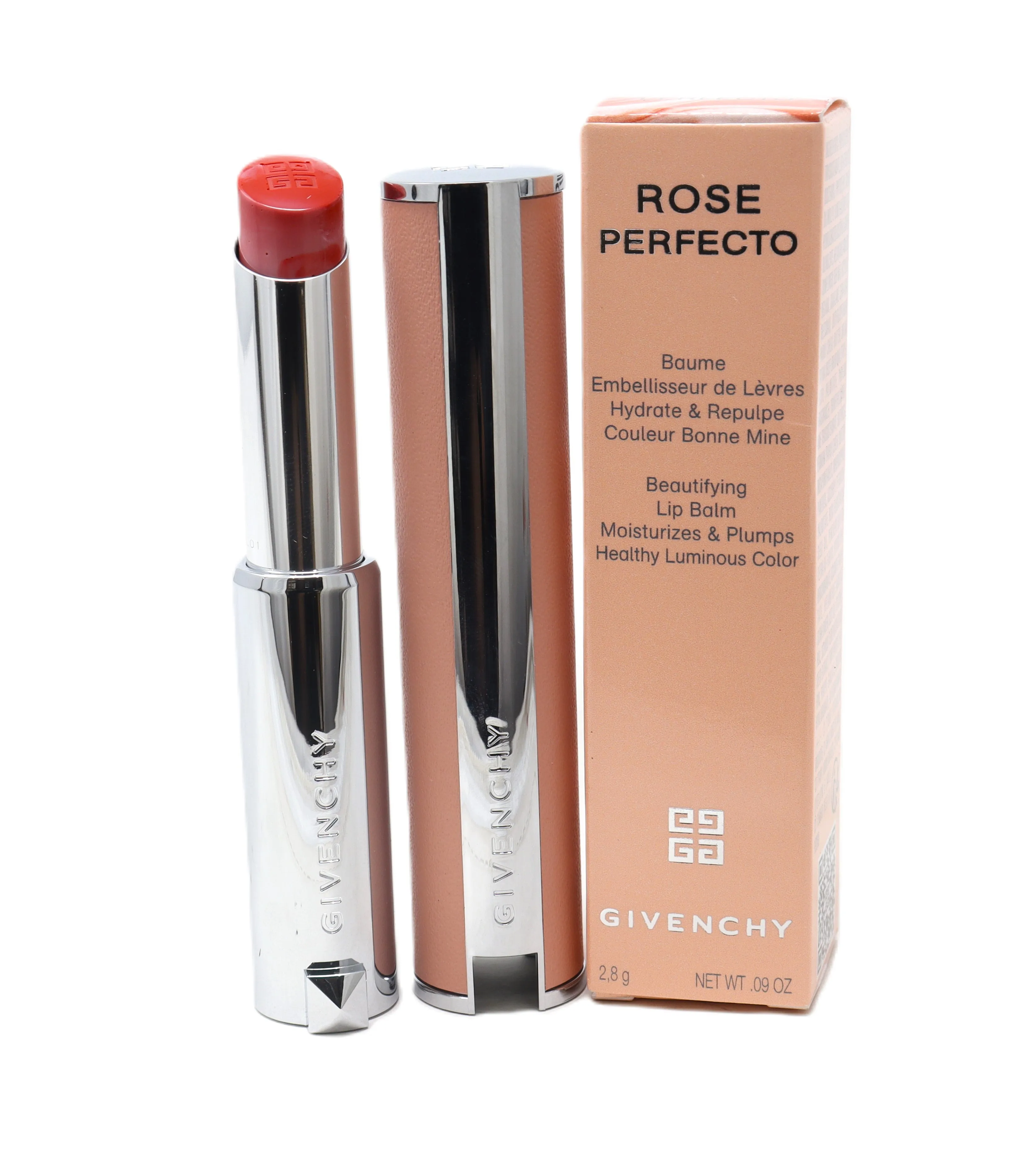 Givenchy Rose Perfecto Lip Balm 24H Hydration  0.09oz/2.8g New With Box
