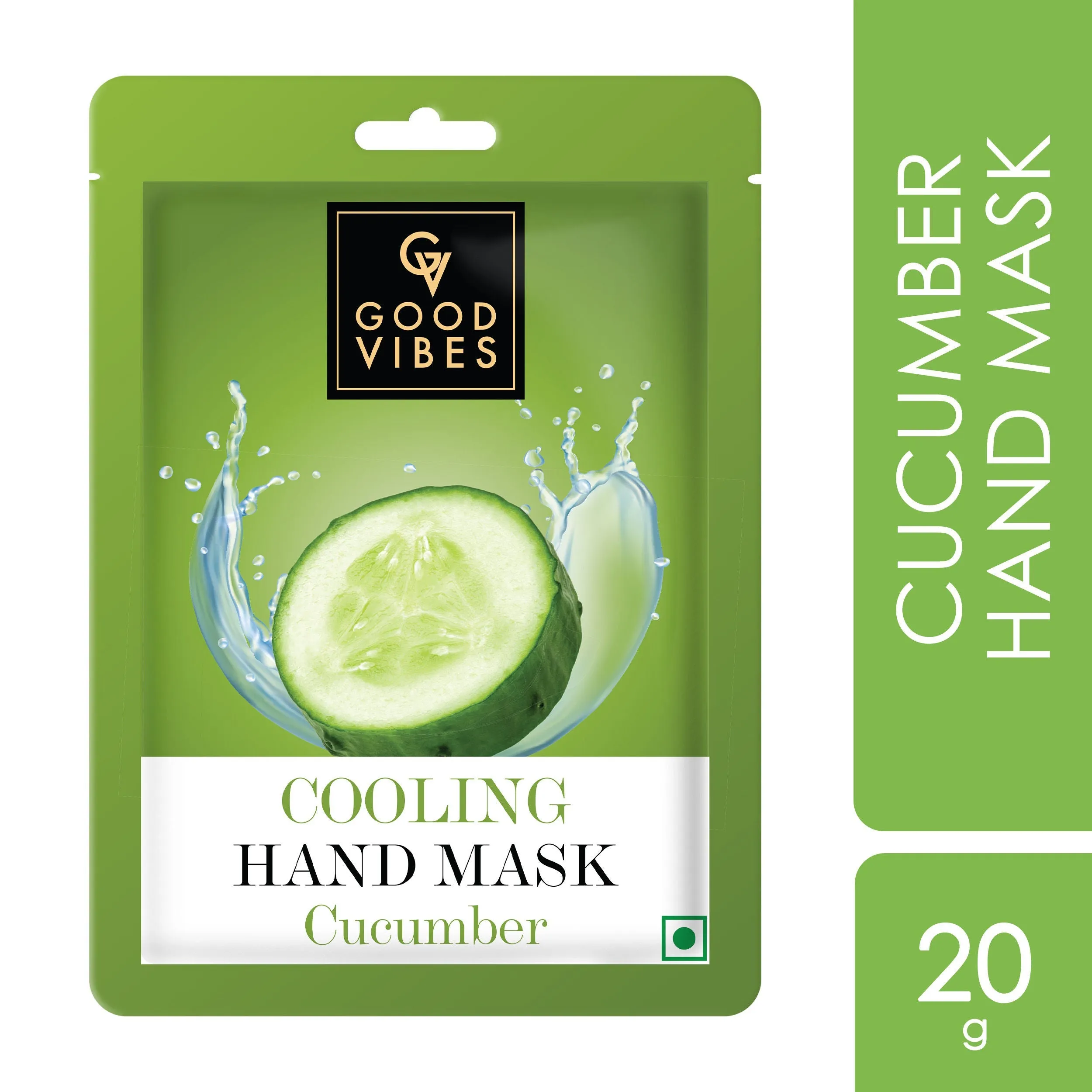 Good Vibes Cucumber Cooling Hand Mask | Moisturizing, Hydrating | Vegan, No Parabens, No Sulphates, No Alcohol, No Animal Testing (20 g)