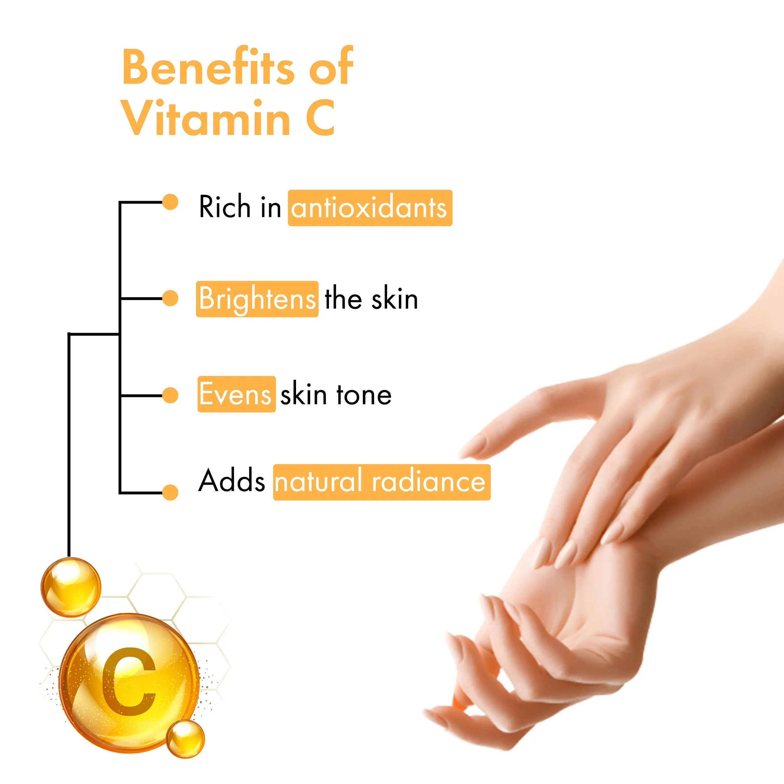 Good Vibes Vitamin C Glow Hand Mask | Brightening, Soothing | Vegan, No Parabens, No Sulphates, No Alcohol, No Animal Testing (20 g)