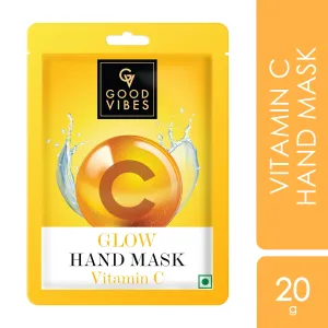 Good Vibes Vitamin C Glow Hand Mask | Brightening, Soothing | Vegan, No Parabens, No Sulphates, No Alcohol, No Animal Testing (20 g)