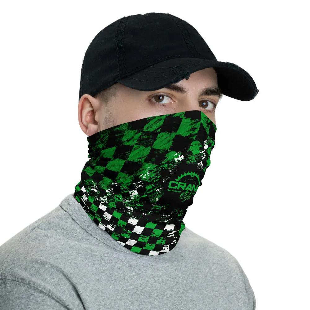 Green Black and White Checker Face Mask / Neck Gaiter