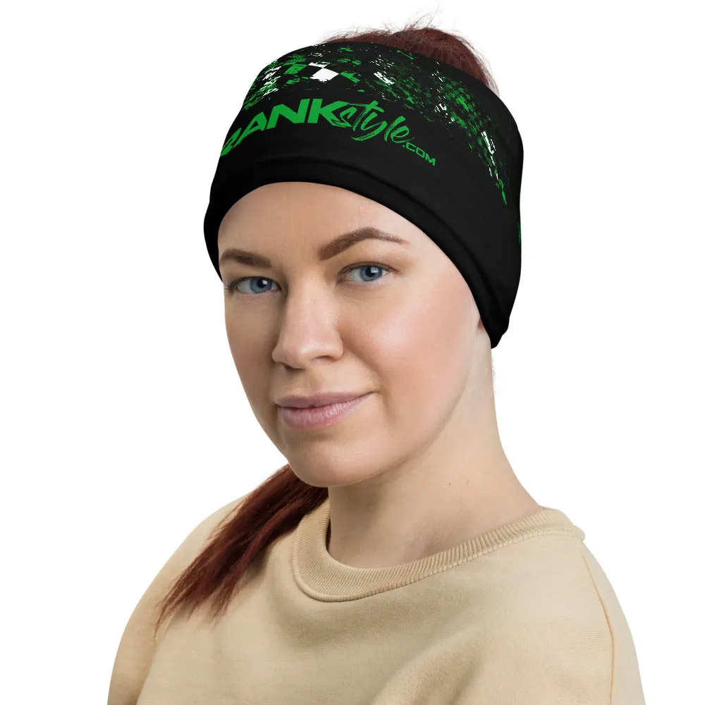 Green Black and White Checker Face Mask / Neck Gaiter
