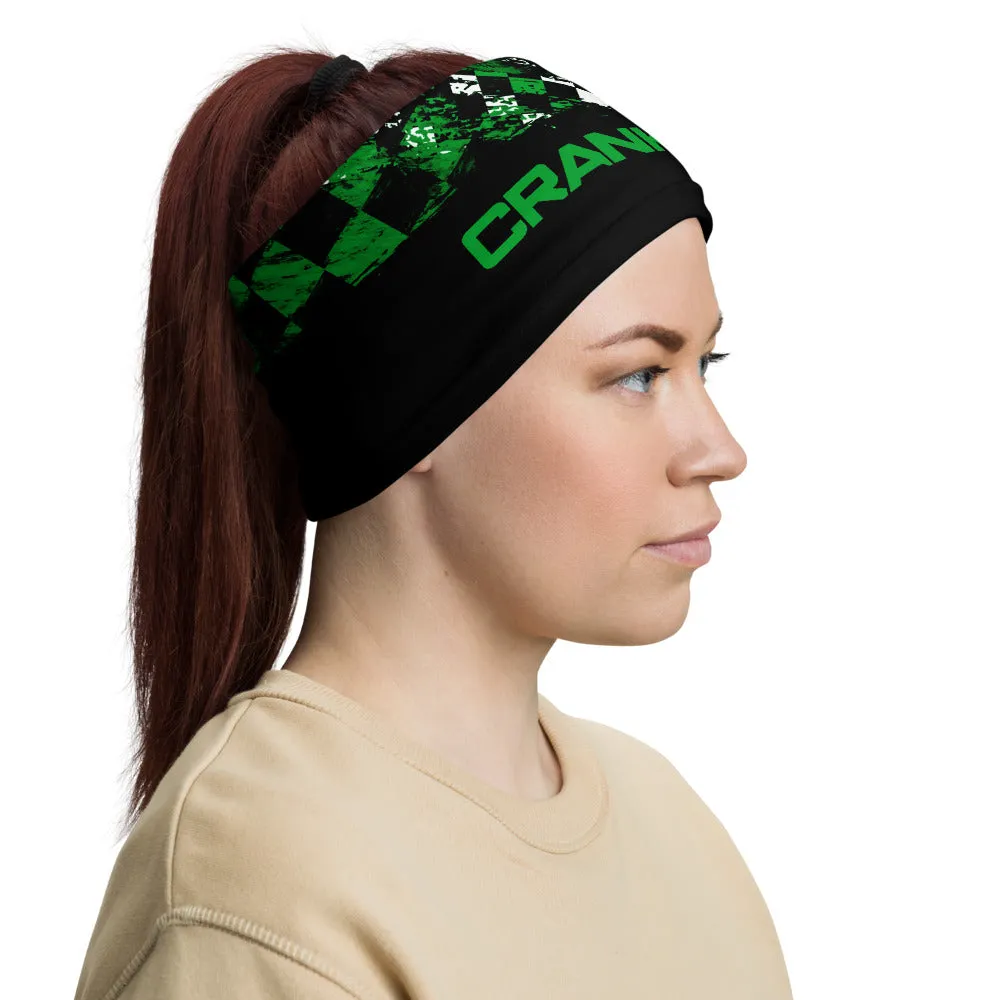 Green Black and White Checker Face Mask / Neck Gaiter
