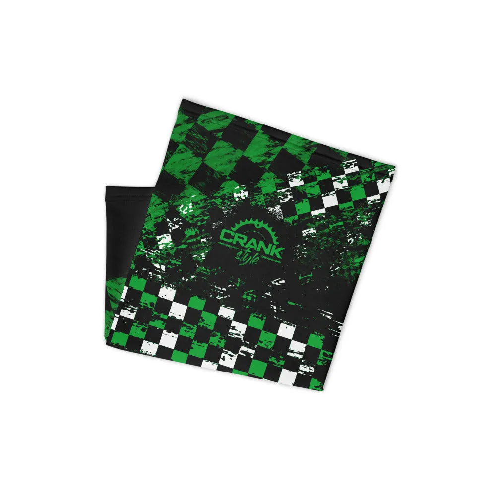Green Black and White Checker Face Mask / Neck Gaiter