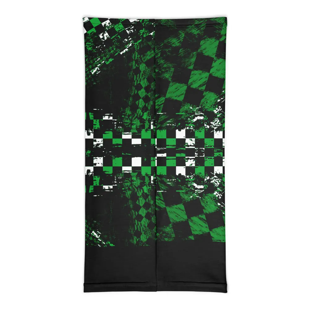Green Black and White Checker Face Mask / Neck Gaiter
