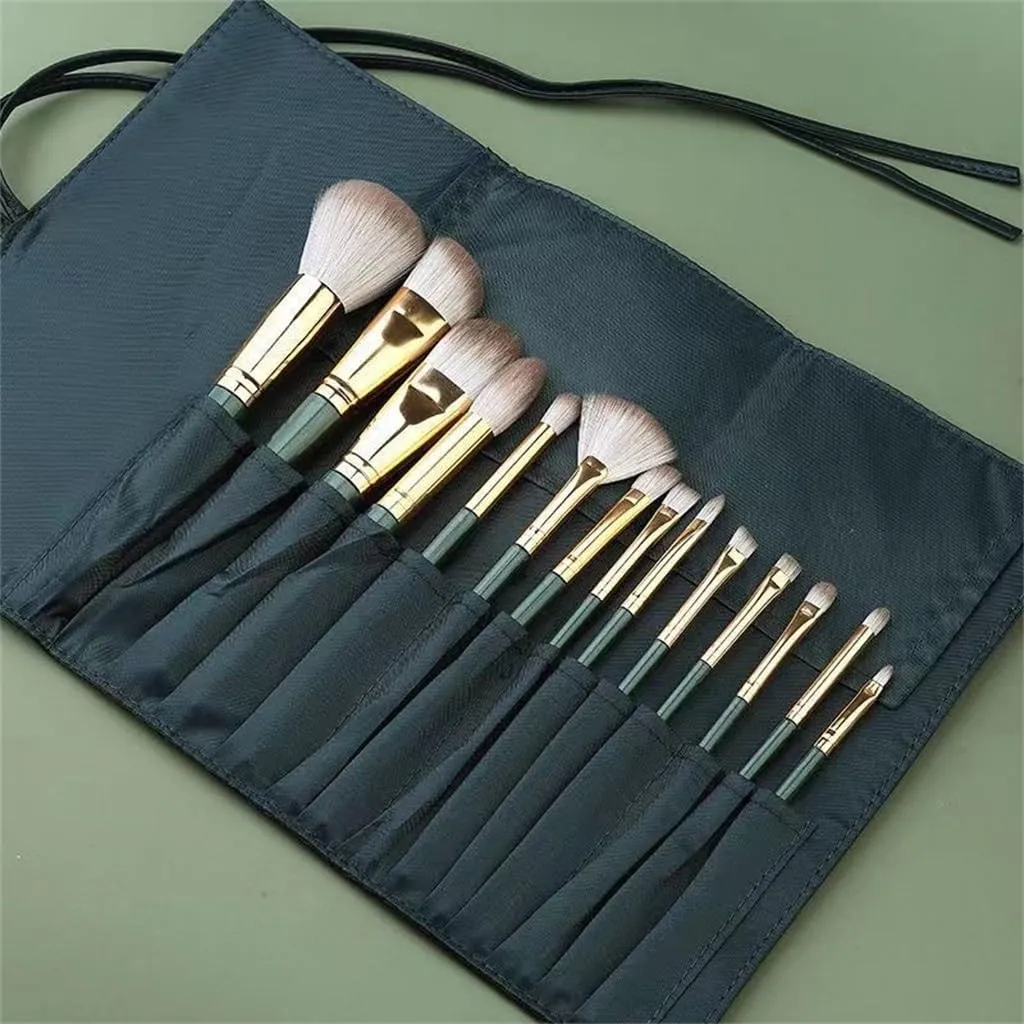 Green Cloud 14pcs Makeup Brush Set Soft Hair Blush Brush Eyeshadow Brush Loose Powder Brush