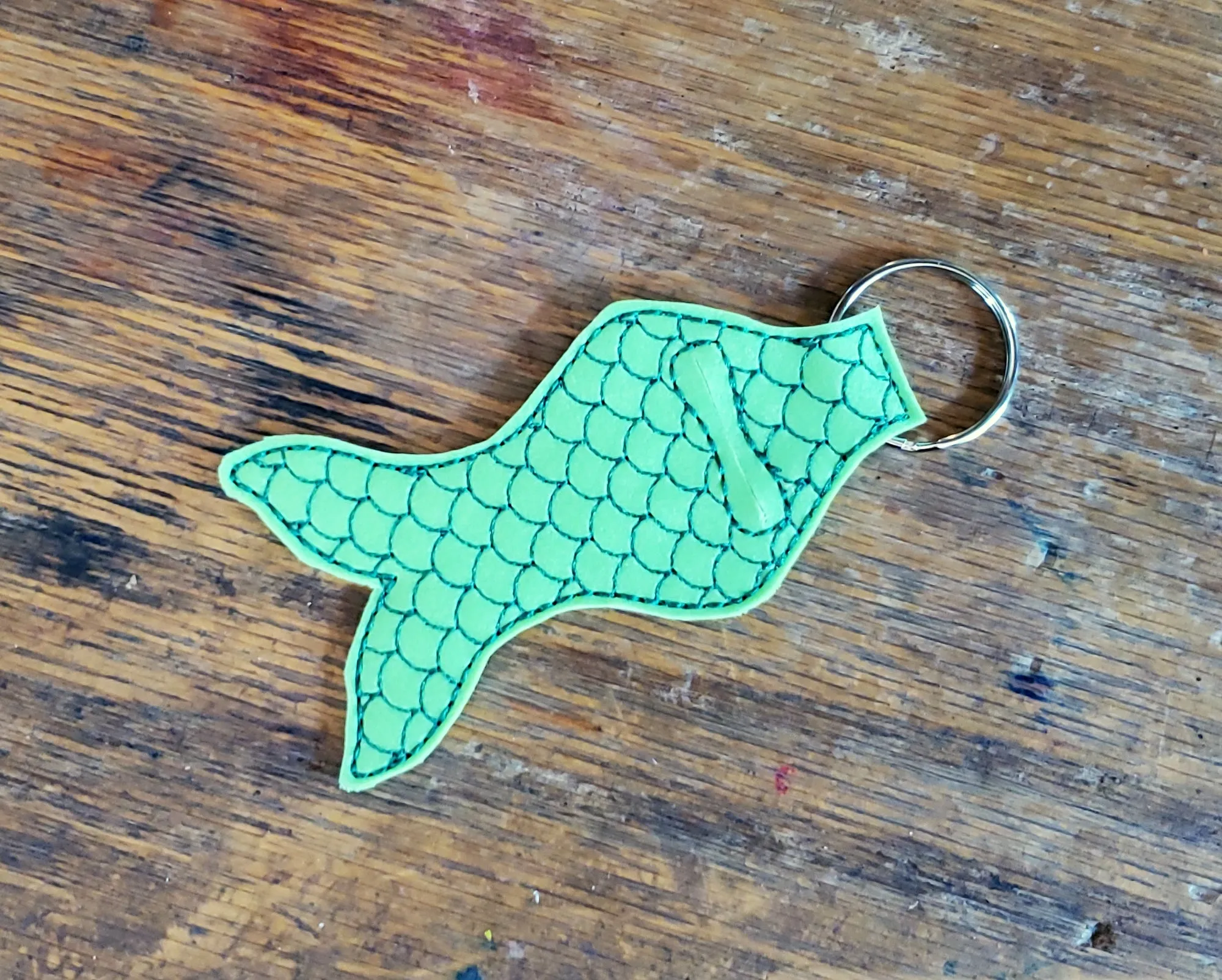 Green Mermaid Lip Balm Holder Keychain