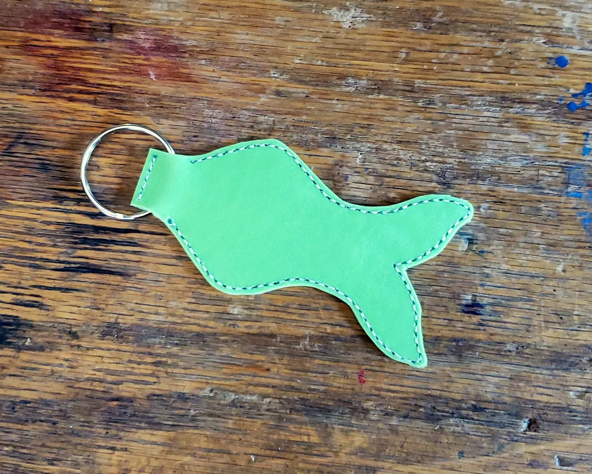 Green Mermaid Lip Balm Holder Keychain