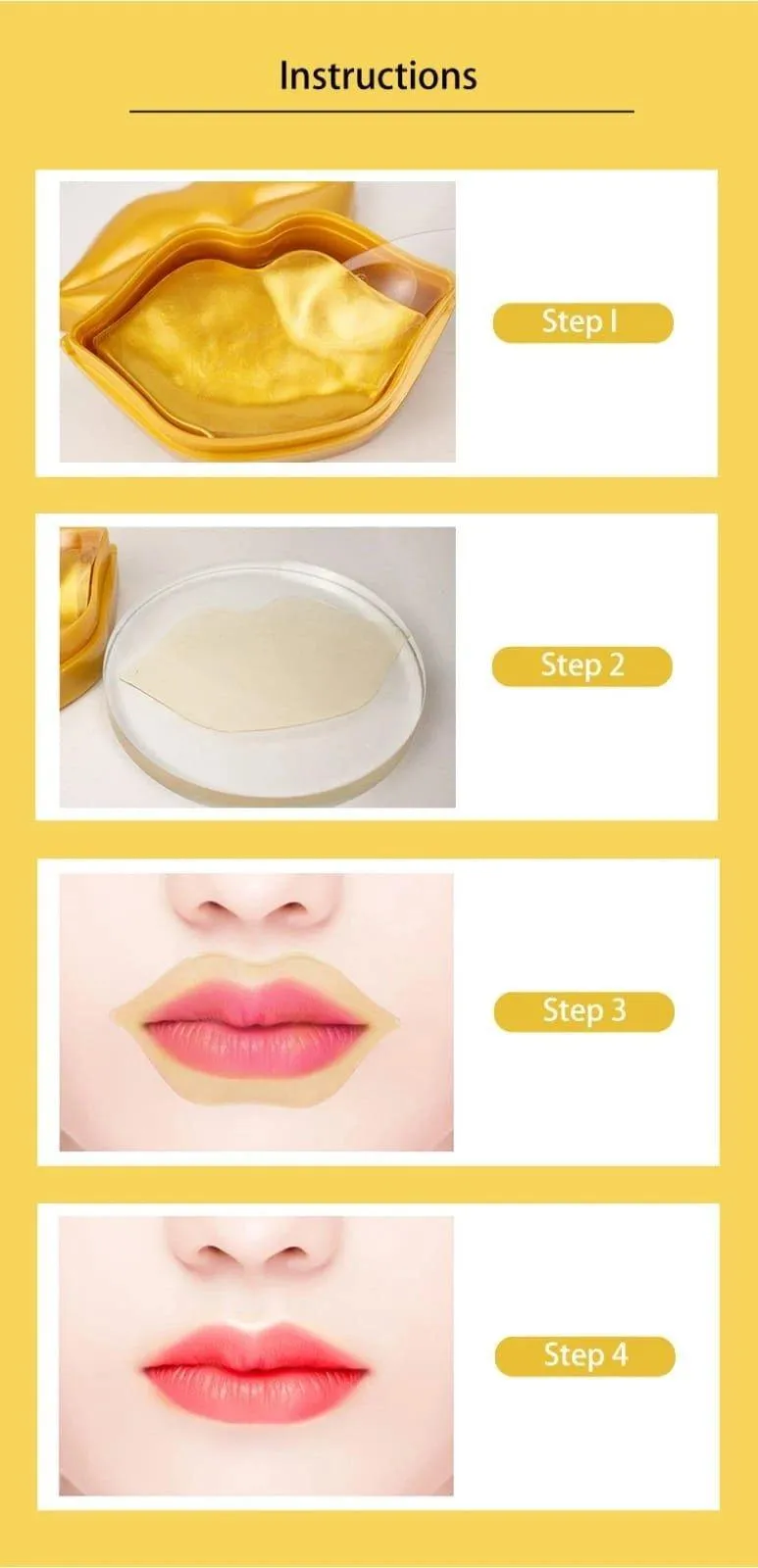 Guanjing 24k gold Lip Mask to Shape Beautiful Lips - 20 masks