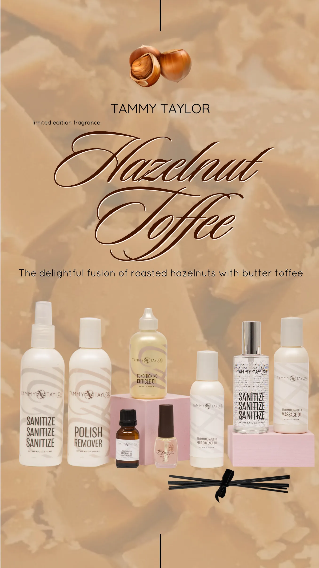 Hazelnut Toffee Aromatherapeutic Reed Diffuser Oil