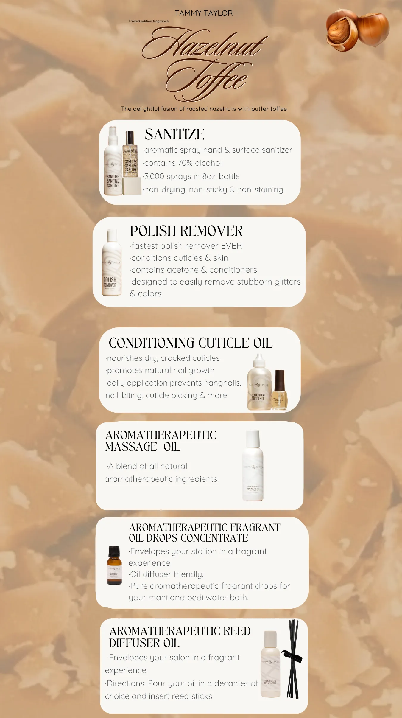 Hazelnut Toffee Aromatherapeutic Reed Diffuser Oil