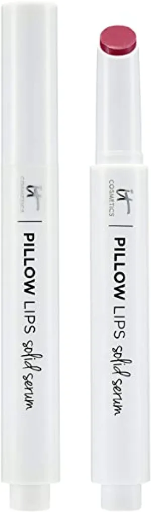 IT Cosmetics Pillow Lips Solid Serum Gloss, Like a Dream - Lip Serum   Tinted Gloss - Instant Shine & Hydration - Adds Natural Flush of Color - Collagen, Hyaluronic Acid & a Tri-Oil Complex - 0.07 oz