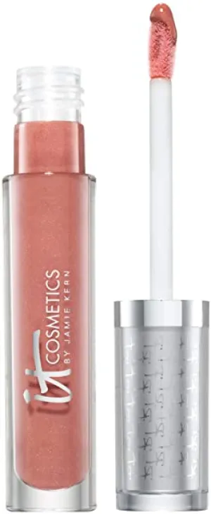 IT Cosmetics Vitality Lip Flush Butter Gloss, Naturally Pretty - Gloss   Anti-Aging Lip Serum - Hydrates, Repairs & Protects Lips - Collagen, Hyaluronic Acid, Shea Butter & Avocado Oil - 0.11 oz