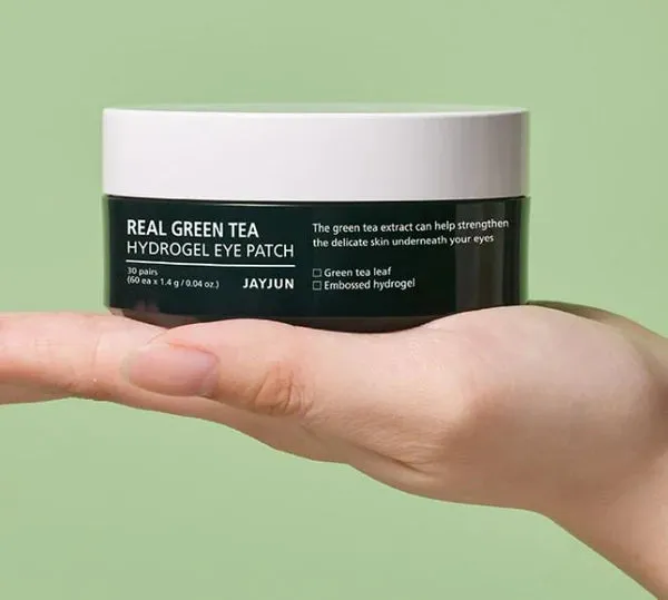 JAYJUN Real Green Tea Hydrogel Eye Patch شرائح العين الهيدروجل بالشاي الاخضر
