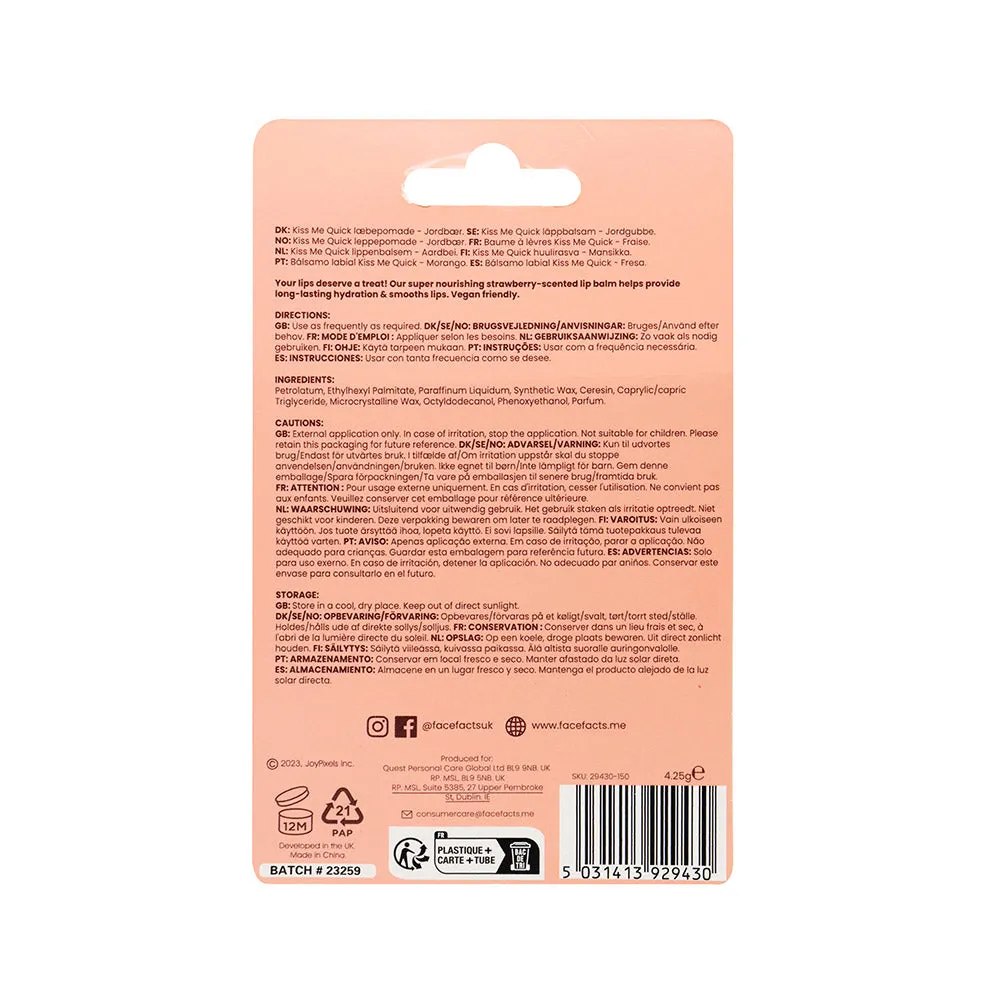 Kiss Me Quick Strawberry Scented Lip Balm 2Pack