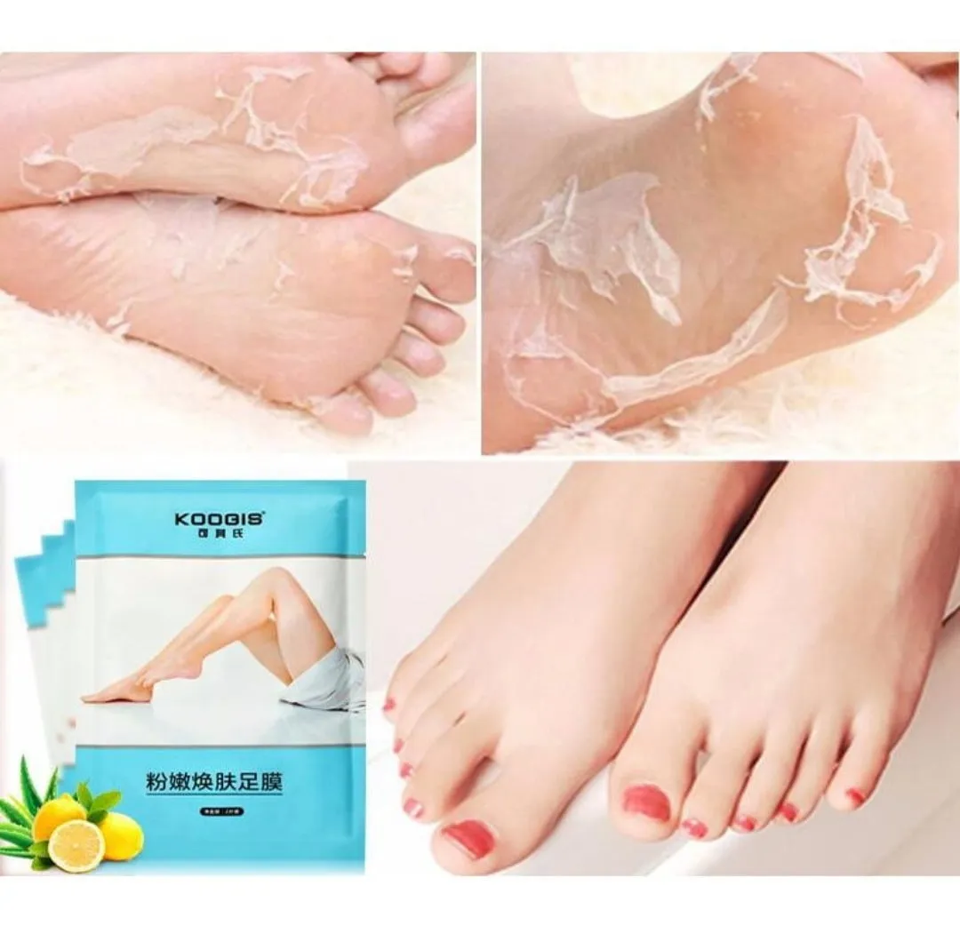 KOOGIS 1pair Greatlizard Lavender Extract Exfoliating Foot Mask, Moisturising Softening Foot Mask, Foot Care Make Up